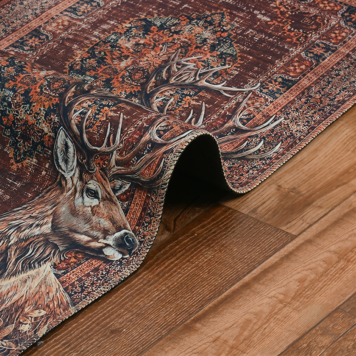 Wild Animal Print Area Rug 5x7 ft | Lightweight & Foldable Carpet