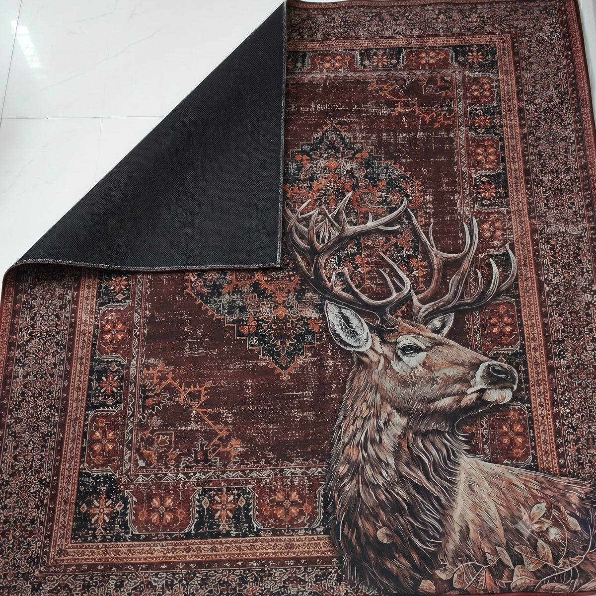 Wild Animal Print Area Rug 5x7 ft | Lightweight & Foldable Carpet