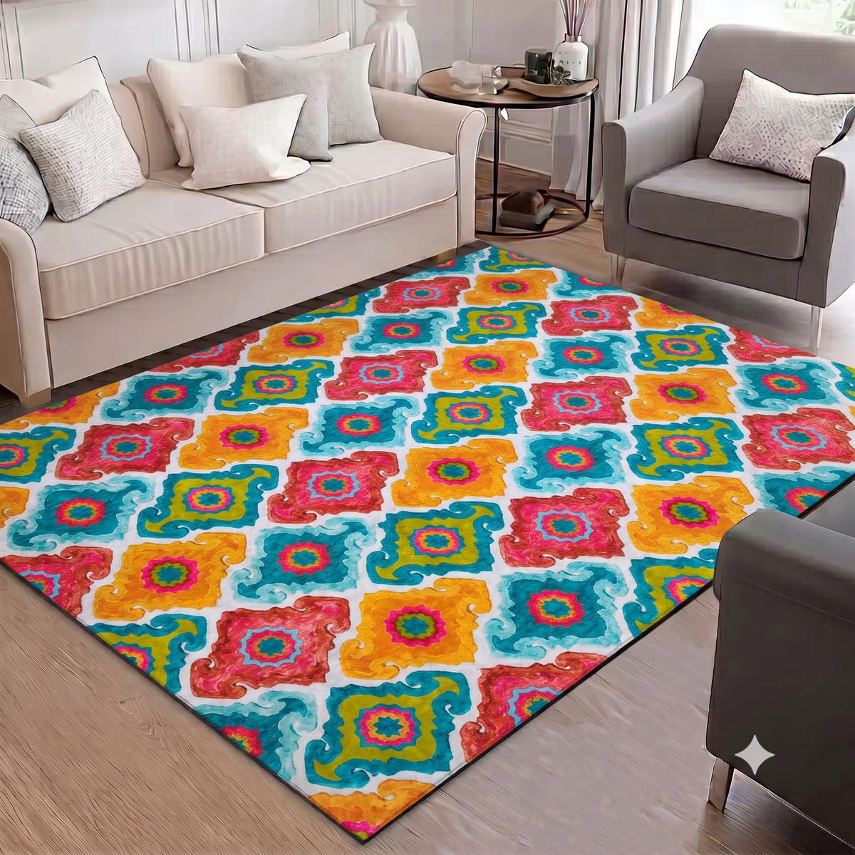 Classic Printed Room Carpet – 5×7 Feet, Traditional Print, Foldable & Lightweight