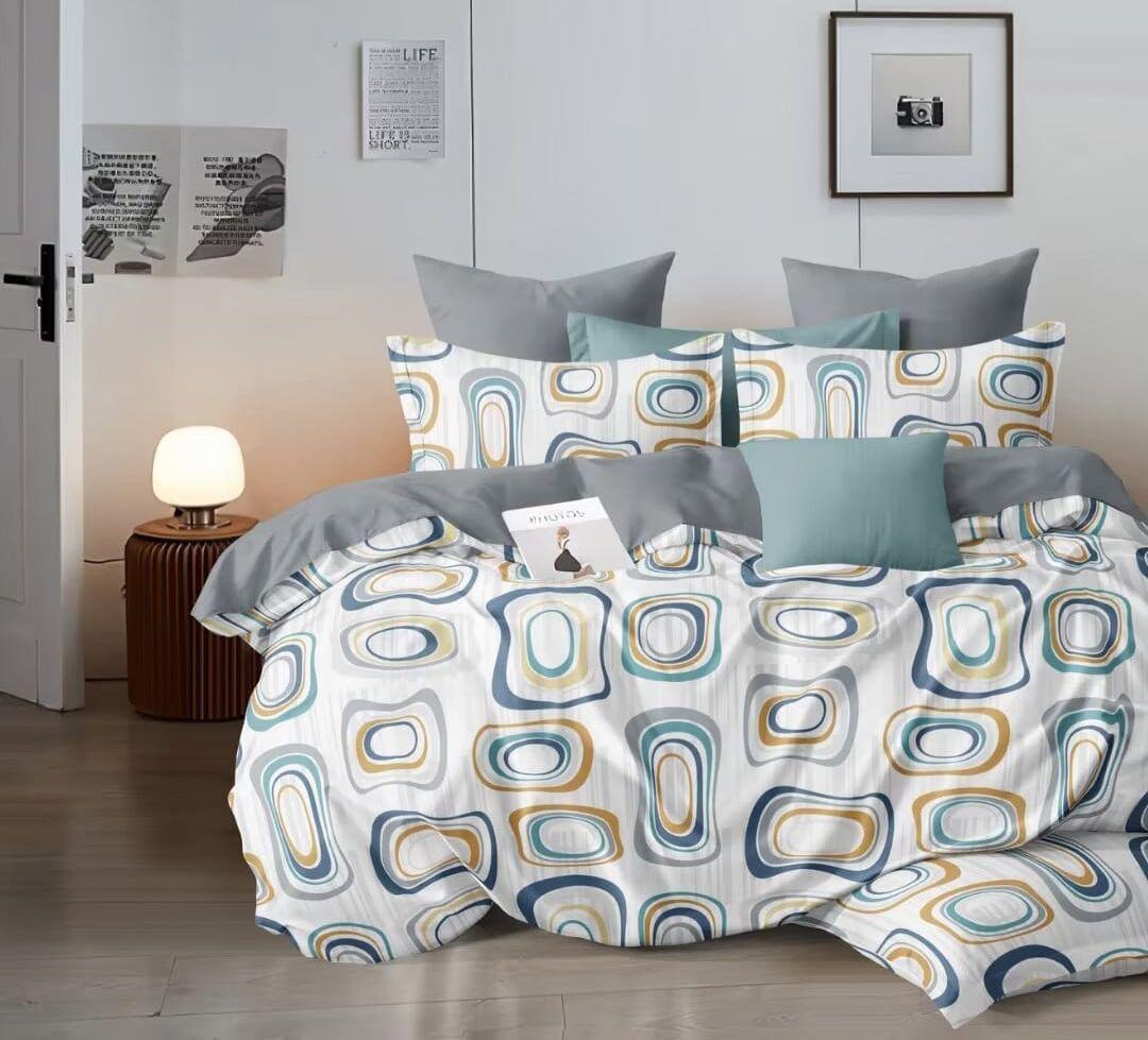Glace Cotton Double Bedsheet with 2 Pillow Covers - Fade Resistant Soft Breathable Fabric