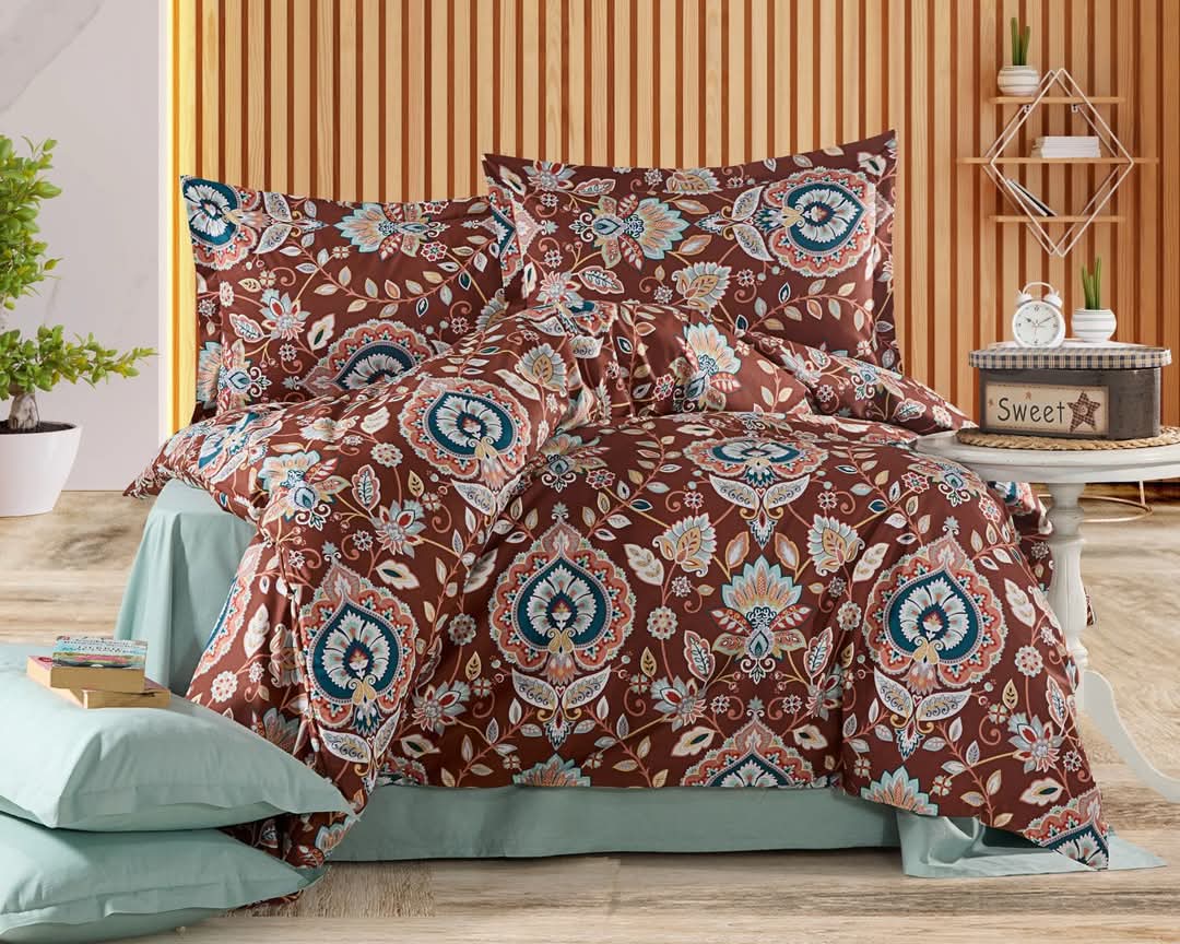 Glace Cotton Double Bedsheet with 2 Pillow Covers - Fade Resistant Soft Breathable Fabric