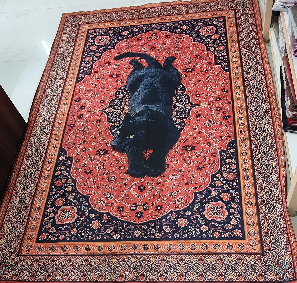 Wild Animal Print Area Rug 5x7 ft | Lightweight & Foldable Carpet