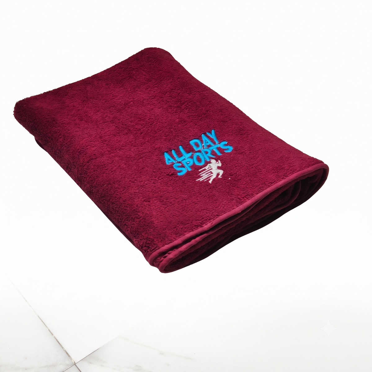 Quick Dry Microfiber Bath Towel 70×140 cm – Soft, Absorbent & Embroidered Maroon