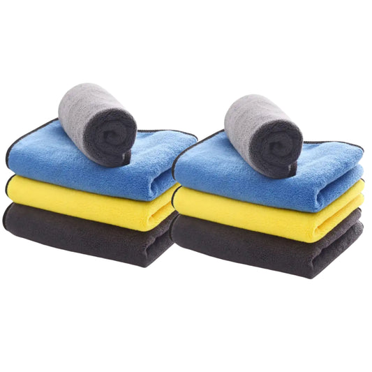 Microfiber Dual Sided Cleaning Cloth For Car 40x40 Cm ,500GSM Pack Of 8 Multicolor