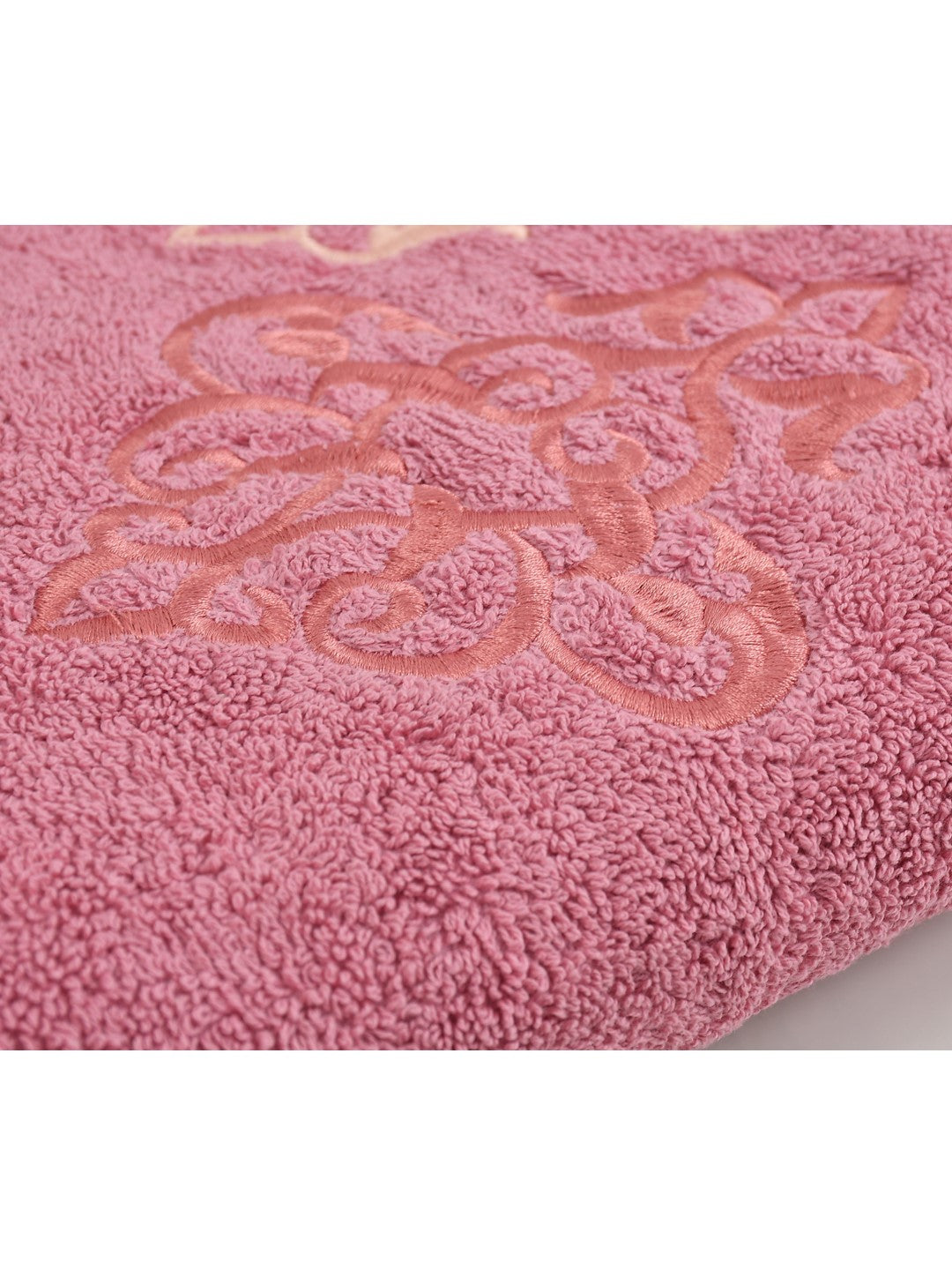 Embroidered Bath Towel 100% Cotton 600 GSM Large Size 72x142 CM Mauve