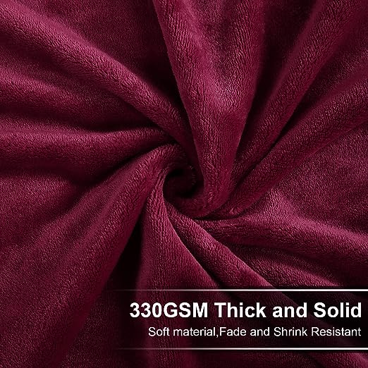 Fleece Single Flat 300 TC Solid Warm Bedsheet Pack Of 1 (Maroon)