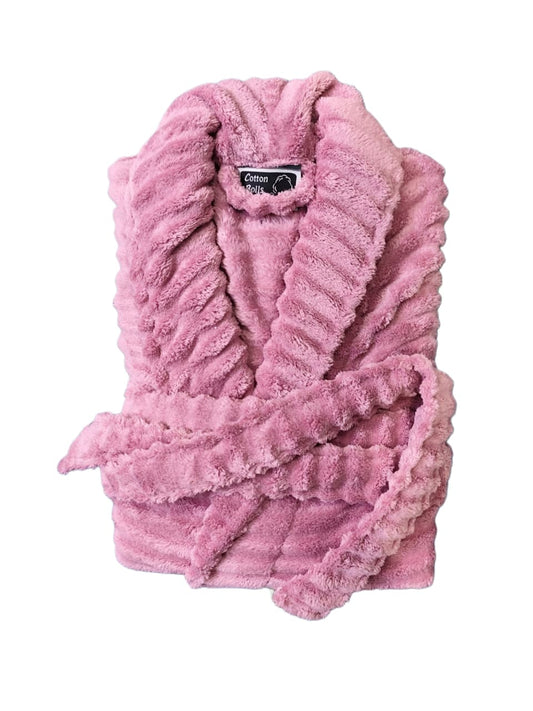 Luxury Plush Unisex Bath Robe Made with Super Soft & Highly Absorbent Microfiber (Mauve)