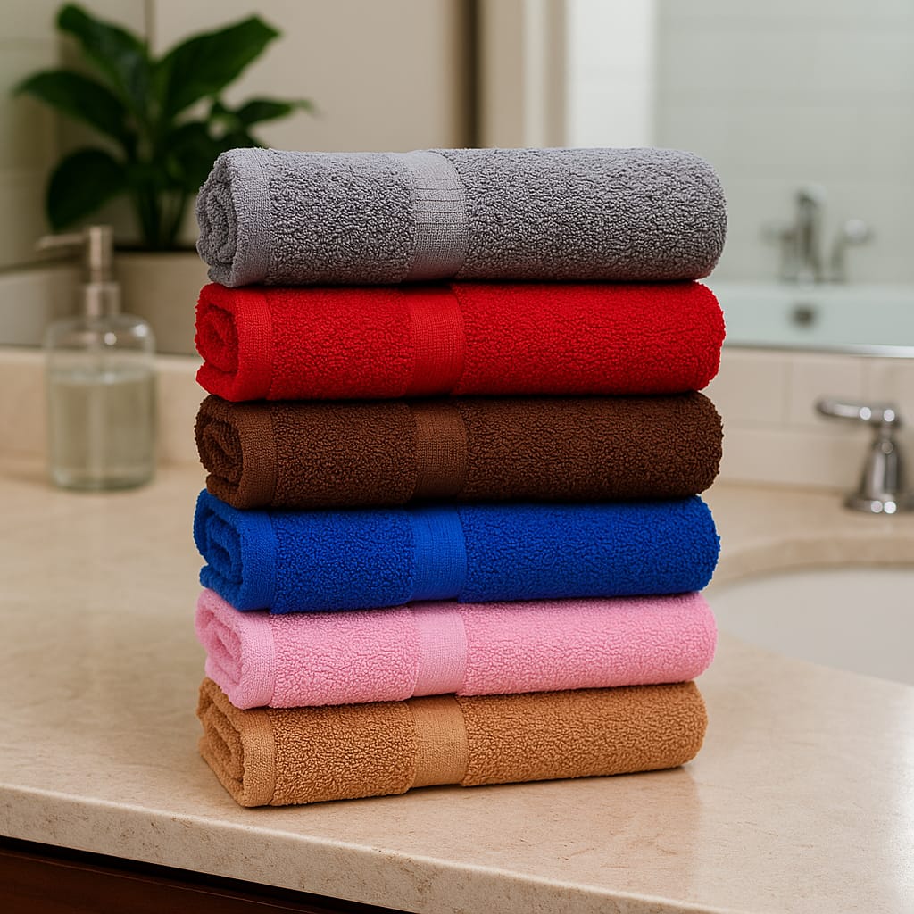 100% Cotton Hand Towels Set of 6 – Ultra Soft (600 GSM) 40x60 cm, Vibrant (Multicolor)