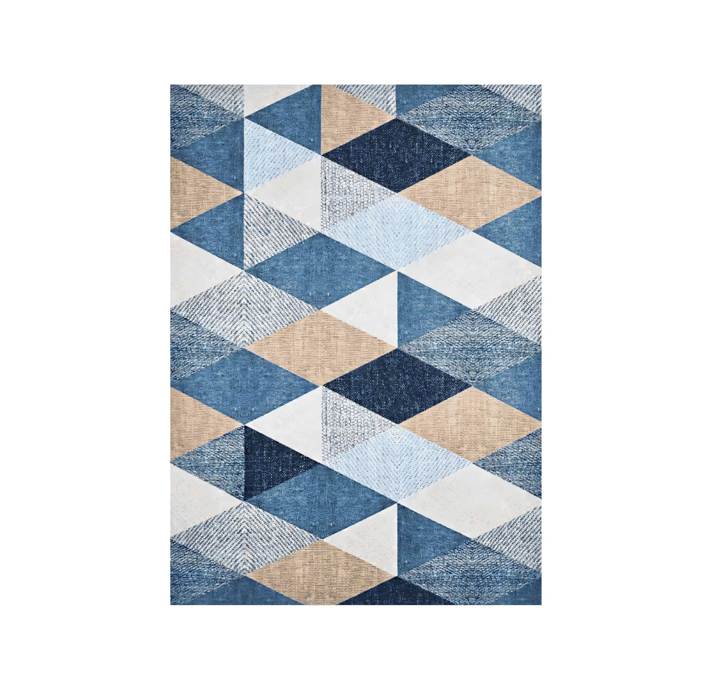 Printed Flat Room Carpet, Plain Rug for Living Room – 5x7 Feet (Crystal Blue)