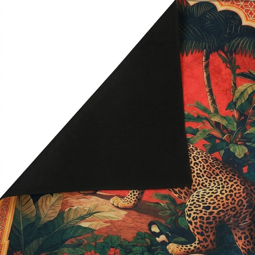 Wild Animal Print Area Rug 5x7 ft | Lightweight & Foldable Carpet