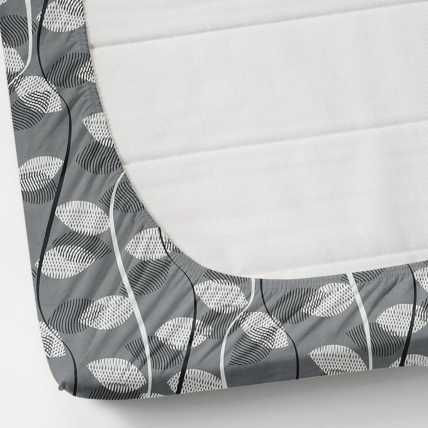 Pack of 2 Fitted King Size Bedsheet Glace Cotton with all Round Elastic 72x78x7