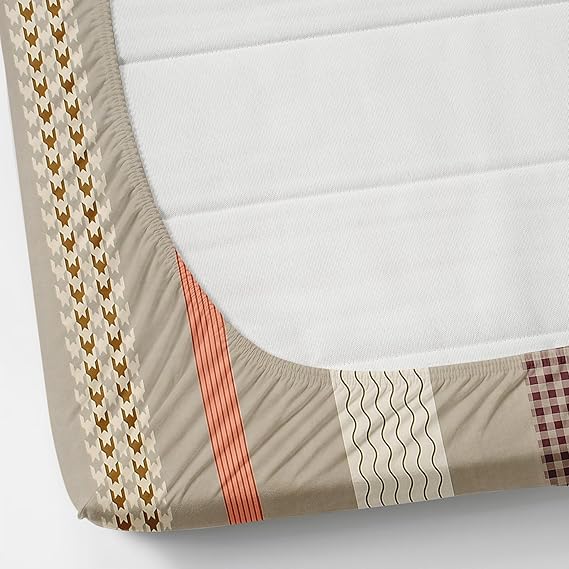 Pack of 2 Fitted King Size Bedsheet Glace Cotton with all Round Elastic 72x78x7