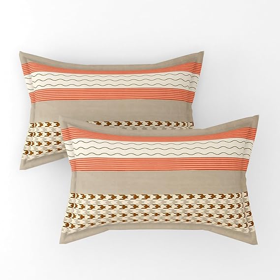 Pack of 2 Fitted King Size Bedsheet Glace Cotton with all Round Elastic 72x78x7