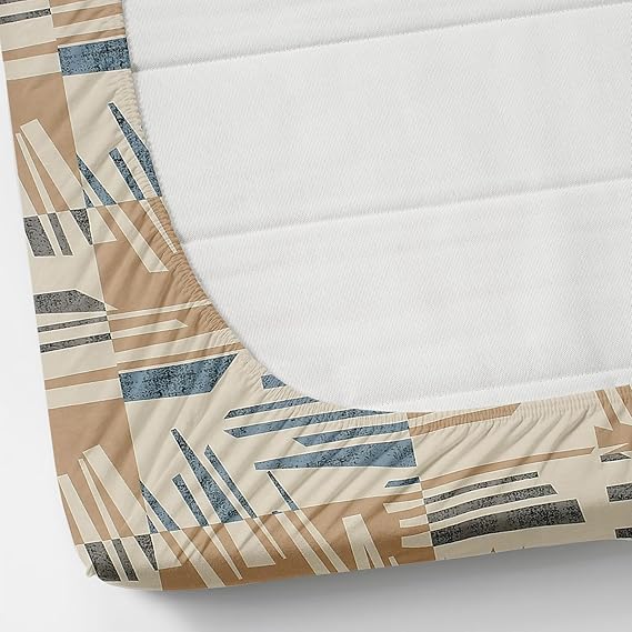 Pack of 2 Fitted King Size Bedsheet Glace Cotton with all Round Elastic 72x78x7